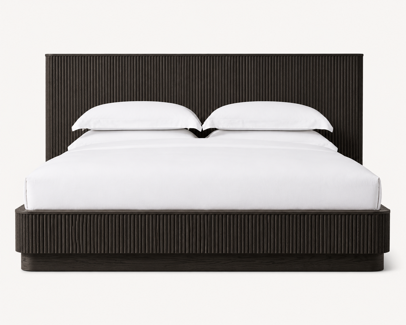 The Kannelur Platform Bed | Fluted Headboard