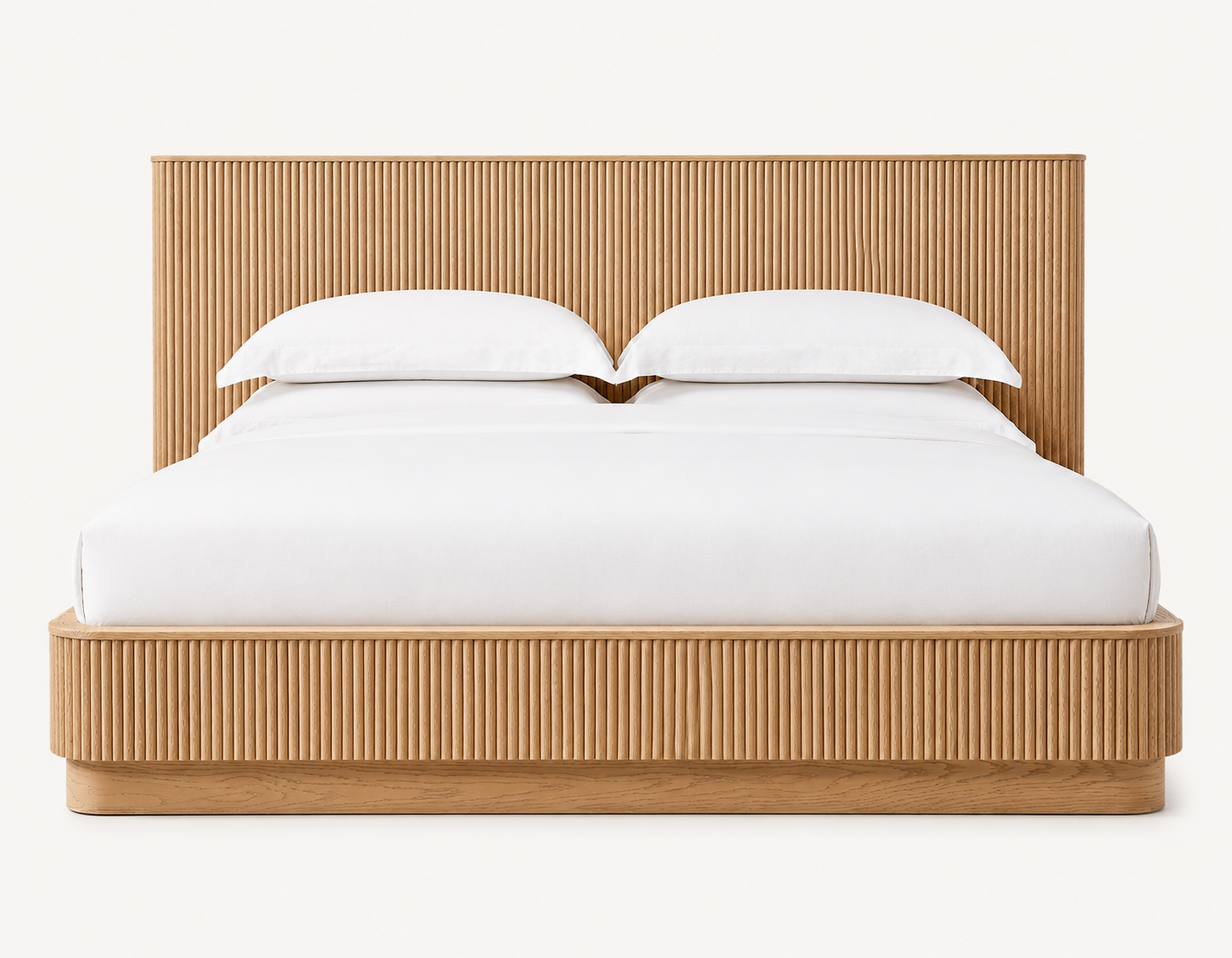 The Kannelur Platform Bed | Fluted Headboard