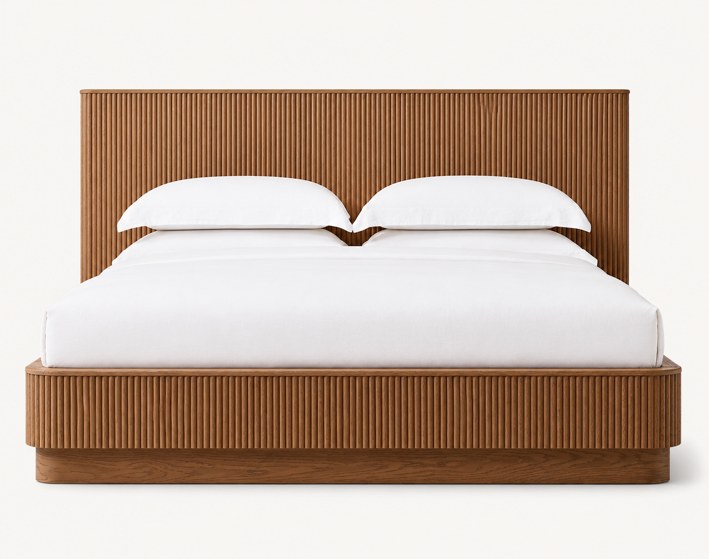 The Kannelur Platform Bed | Fluted Headboard