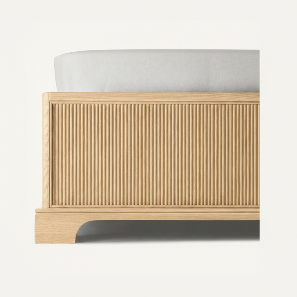 The Havre Reeded Panel Bed | Solid European Oak