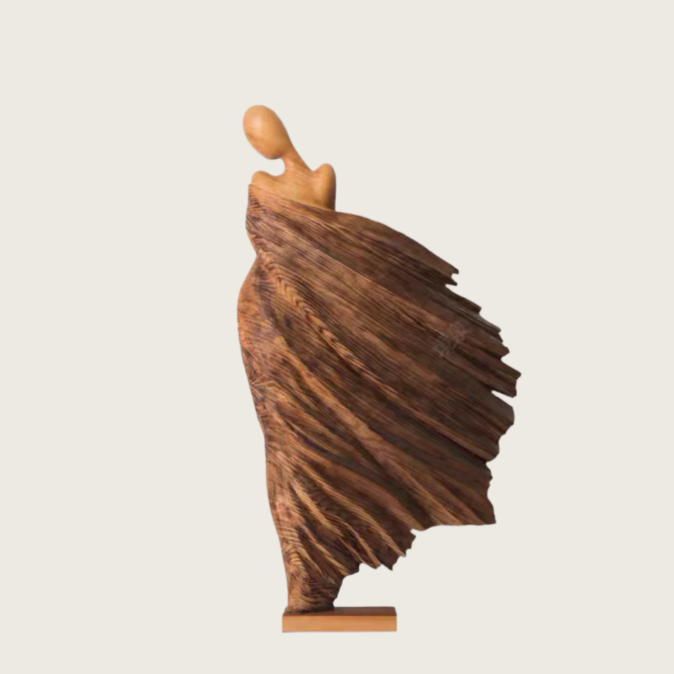 Abstract Wood Sculpture of Woman | Modern Handcrafted Art Statue for Luxury Decor