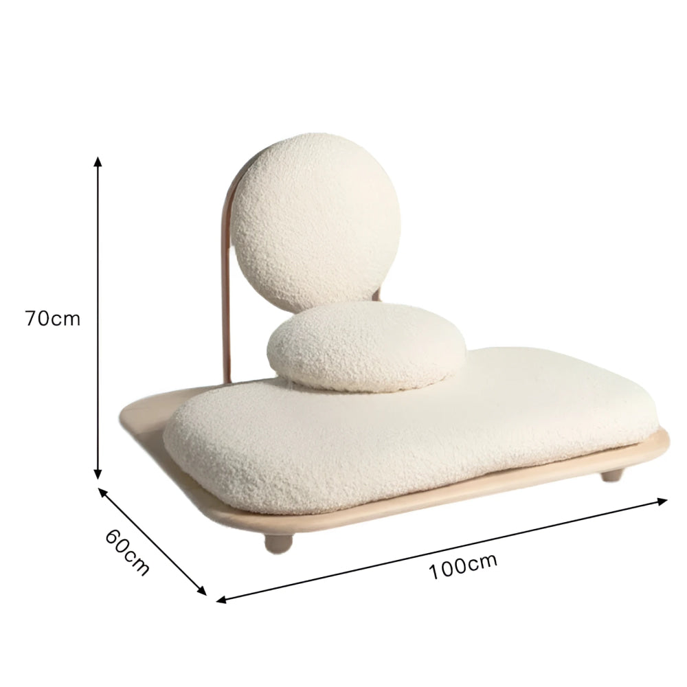 Asana Modern Lounge Chair with Round Cushions and Minimalist Aesthetic