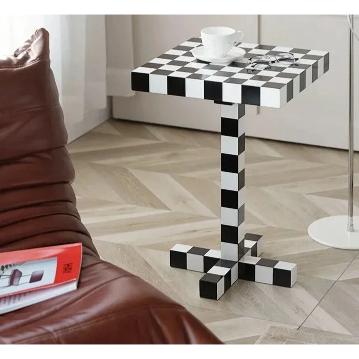 Black and White Chess Accent Table for Modern Interiors | Art Deco Homes