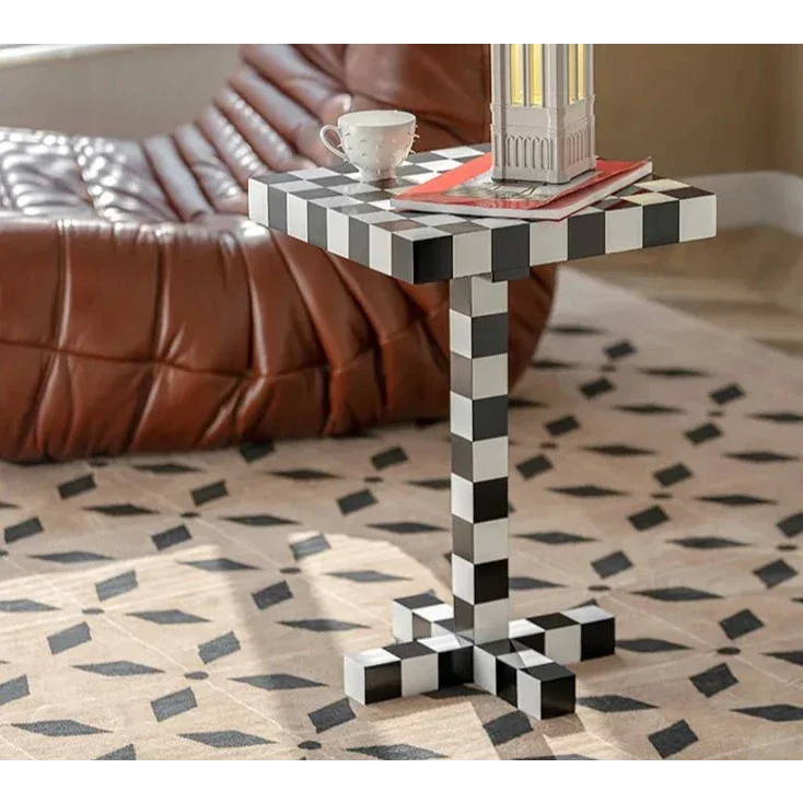 Black and White Chess Accent Table for Modern Interiors | Art Deco Homes