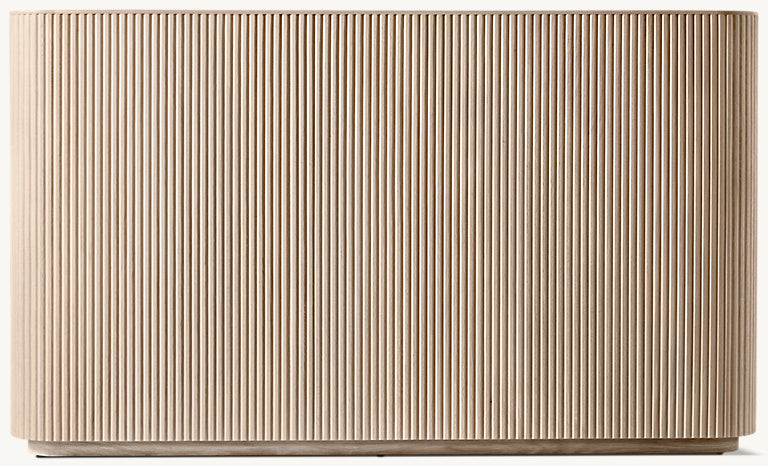 Fluted Oak Platform Bed | HLMPrhy58 - Beds