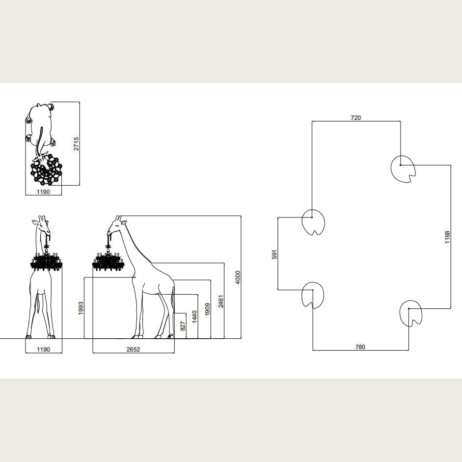 Black Giraffe Lamp with Gold Marie Therese Crystal Chandelier | Hollywood Regency Interiors