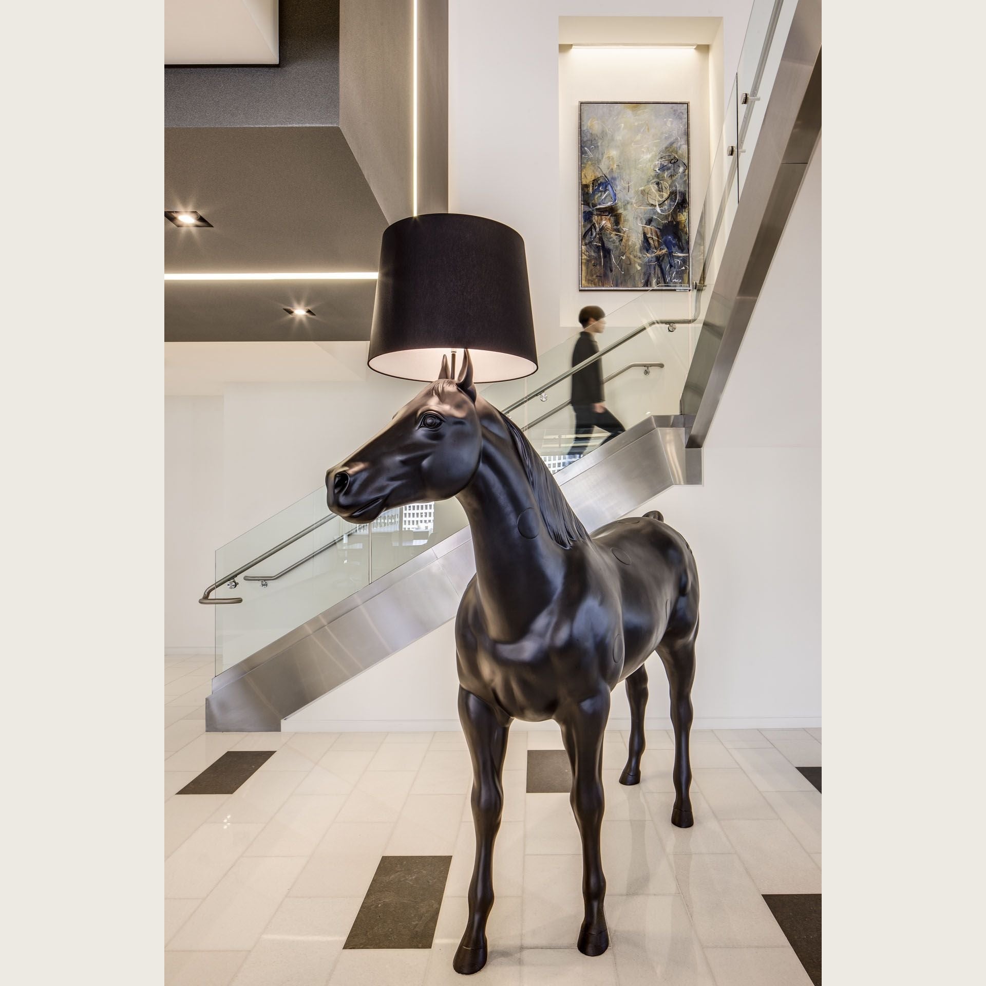 Black Horse Floor Lamp | Sculpture Lamps for Luxury Interiors