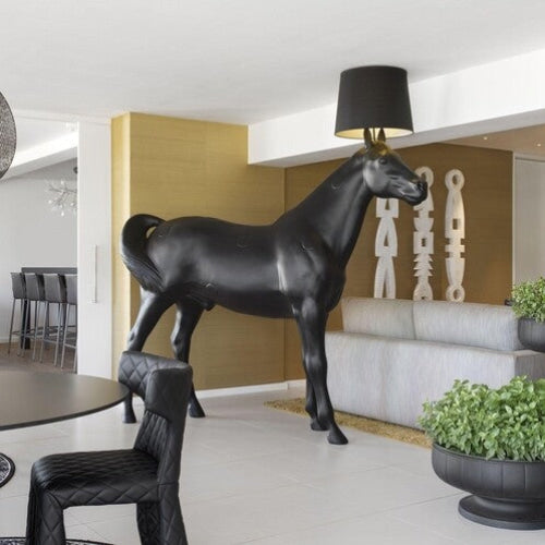 Black Horse Floor Lamp | Sculpture Lamps for Luxury Interiors