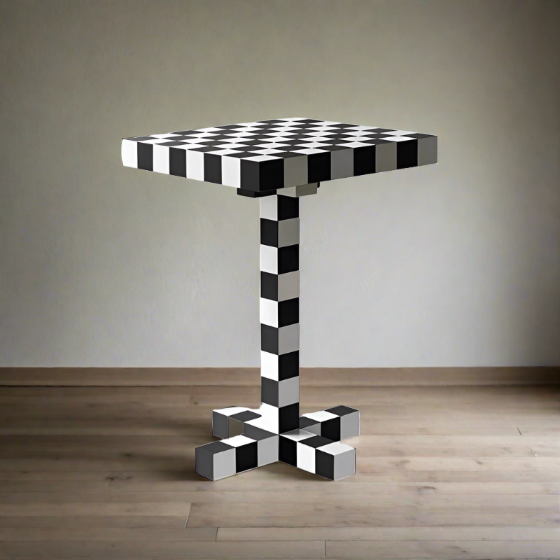 Black and White Chess Accent Table for Modern Interiors | Art Deco Homes