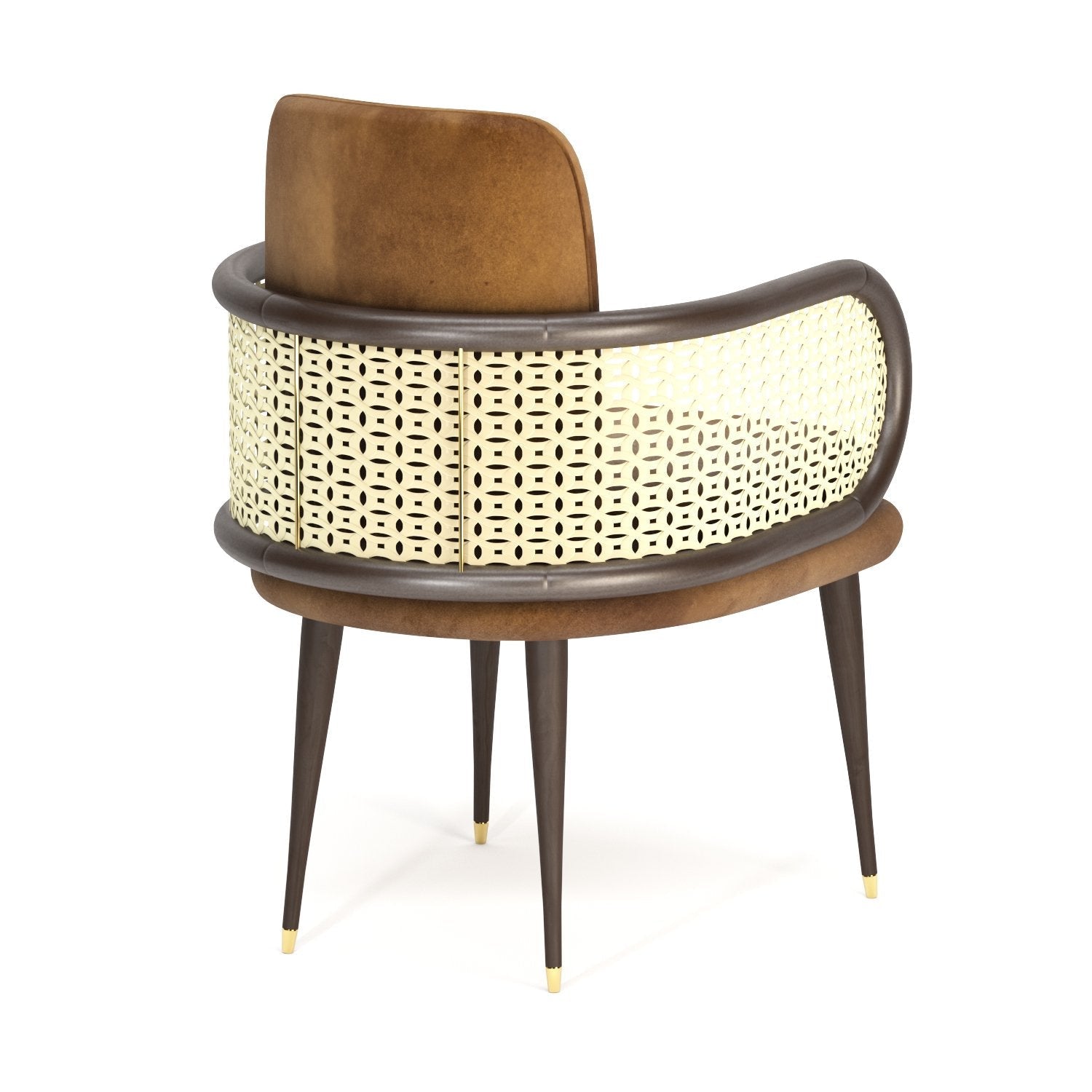 Cannage Dining Chair with Velvet Cushion | Luxury Room Interior