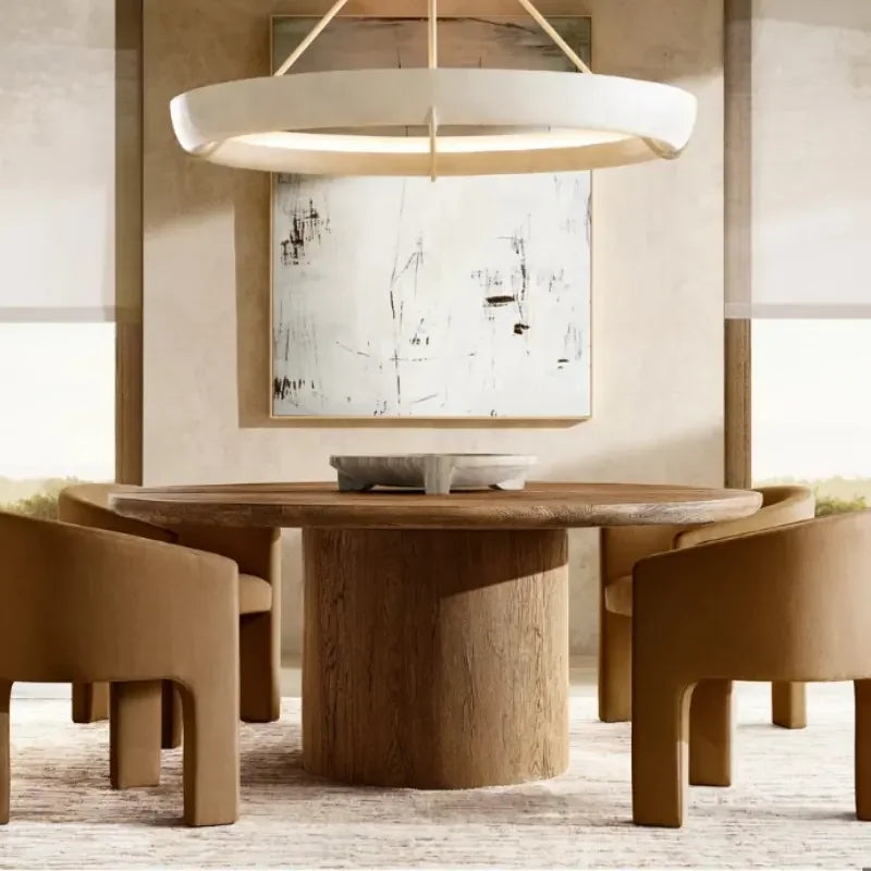 Ciro Grande Solid Wood Round Dining Table | Luxury Interiors