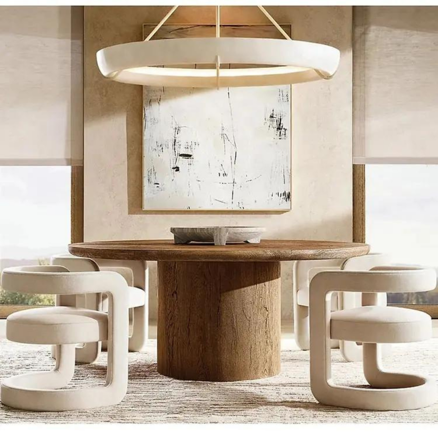 Ciro Grande Solid Wood Round Dining Table | Luxury Interiors