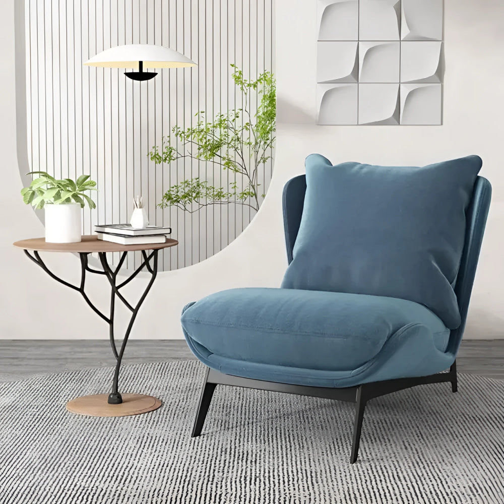 Contemporary Leather Accent Chair with Metal Frame | Luxury Interiors