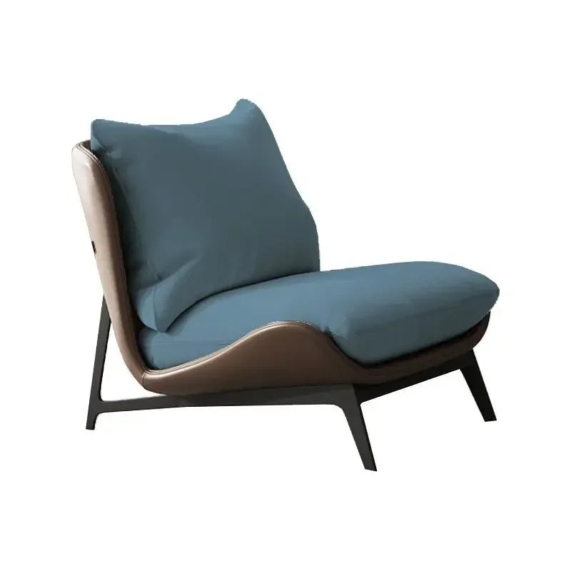 Contemporary Leather Accent Chair with Metal Frame | Luxury Interiors
