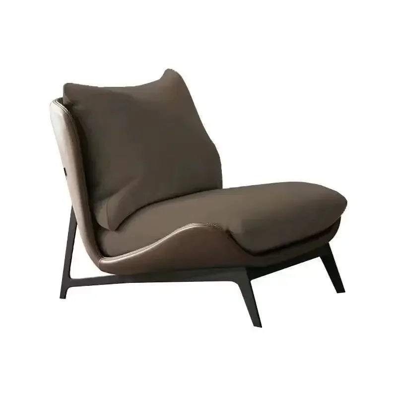 Contemporary Leather Accent Chair with Metal Frame | Luxury Interiors