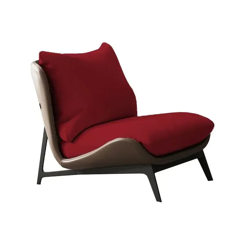 Contemporary Leather Accent Chair with Metal Frame | Luxury Interiors