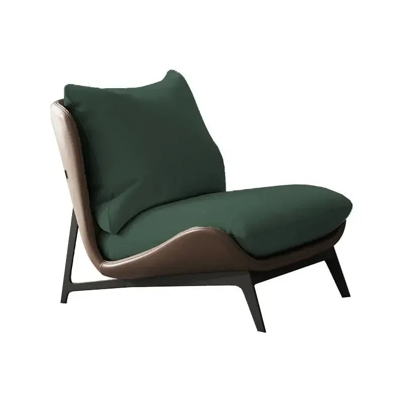 Contemporary Leather Accent Chair with Metal Frame | Luxury Interiors