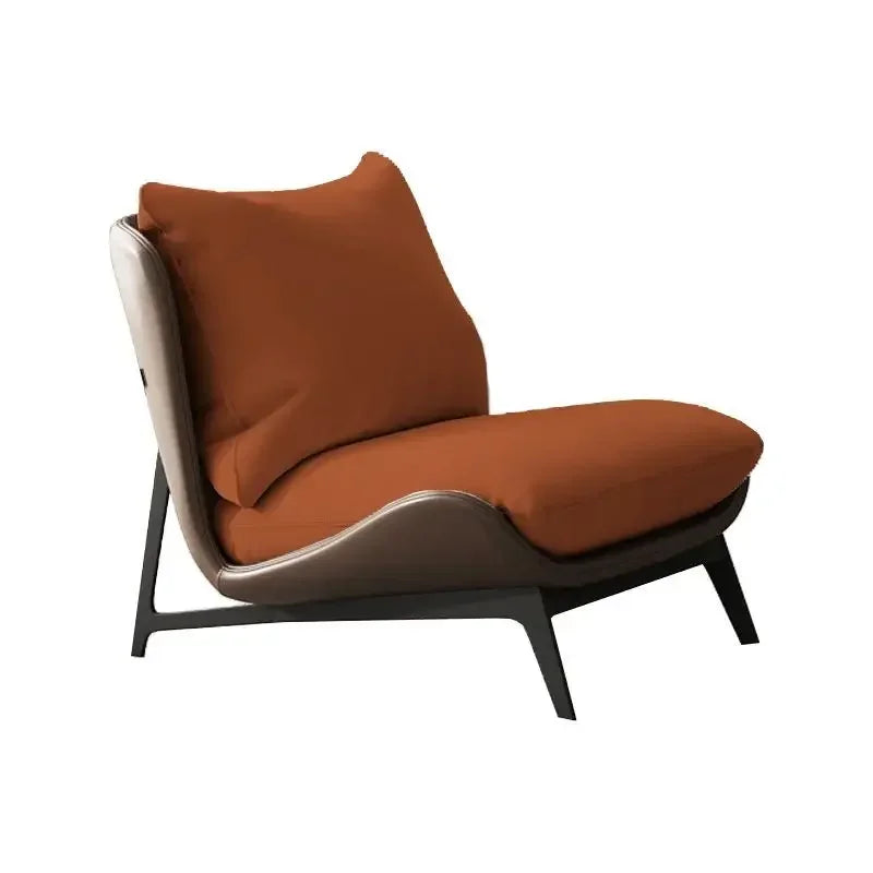 Contemporary Leather Accent Chair with Metal Frame | Luxury Interiors