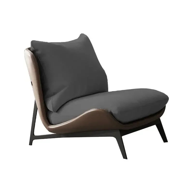 Contemporary Leather Accent Chair with Metal Frame | Luxury Interiors
