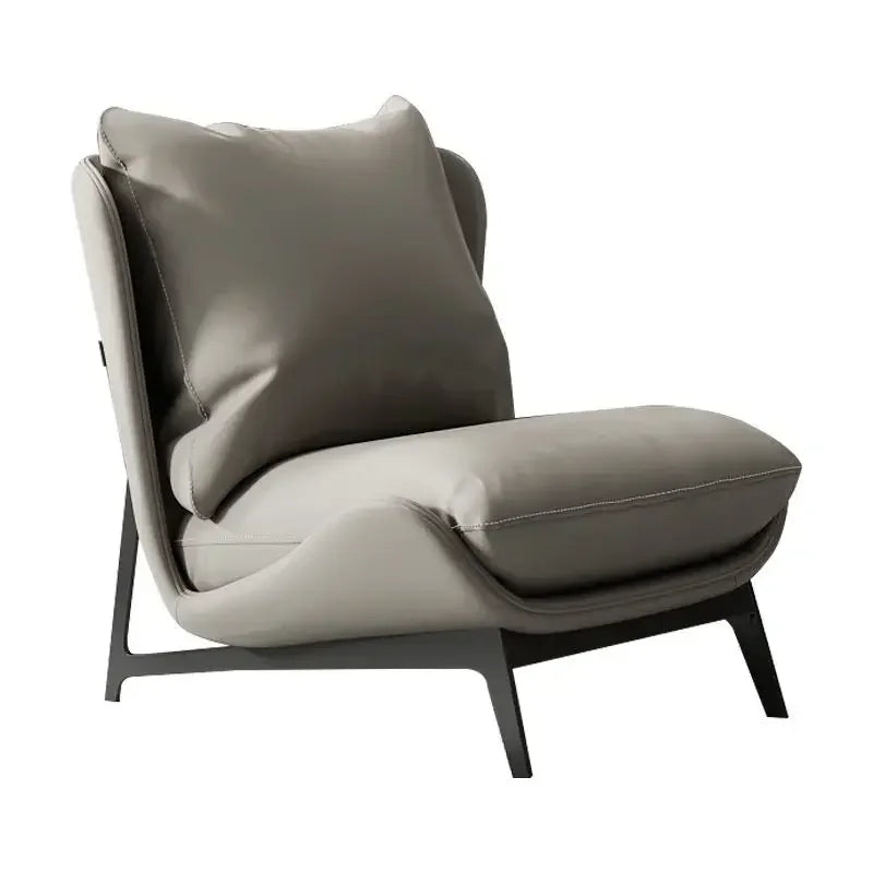Contemporary Leather Accent Chair with Metal Frame | Luxury Interiors