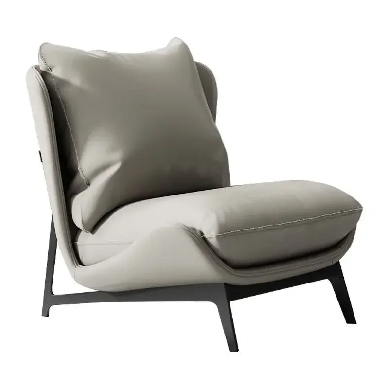 Contemporary Leather Accent Chair with Metal Frame | Luxury Interiors