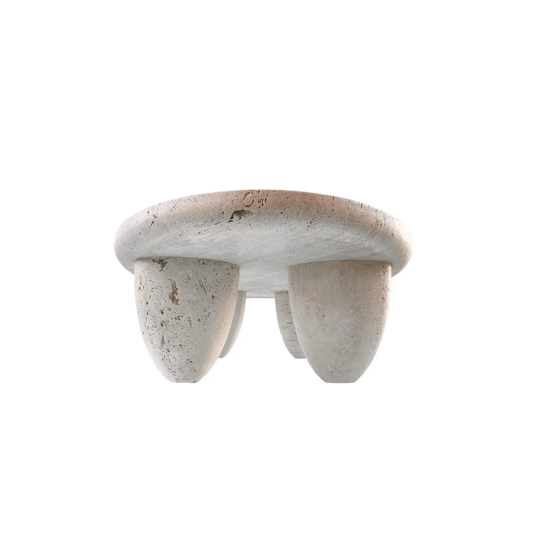 Contemporary Oval Coffee Table in Travertine Stone | Luxury Interiors