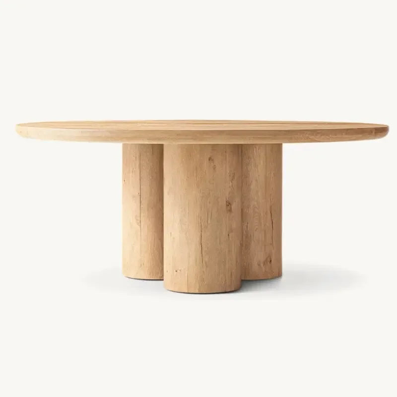 Cylinder Round Dining Table for Modern Luxury Room | Japandi Decor