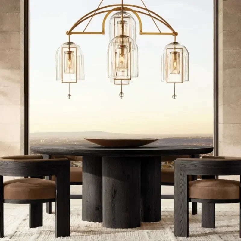 Cylinder Round Dining Table for Modern Luxury Room | Japandi Decor