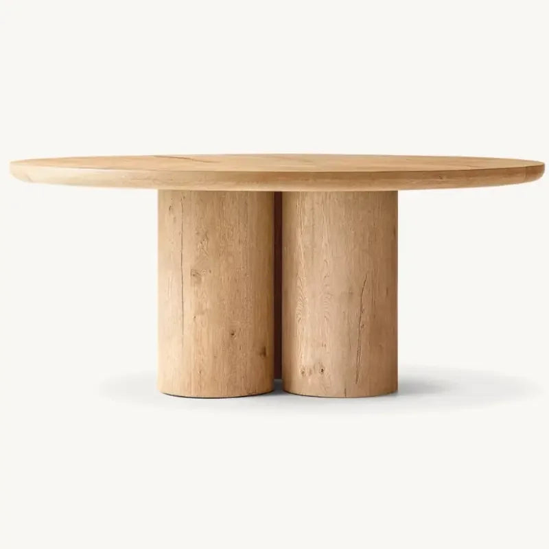 Cylinder Round Dining Table for Modern Luxury Room | Japandi Decor