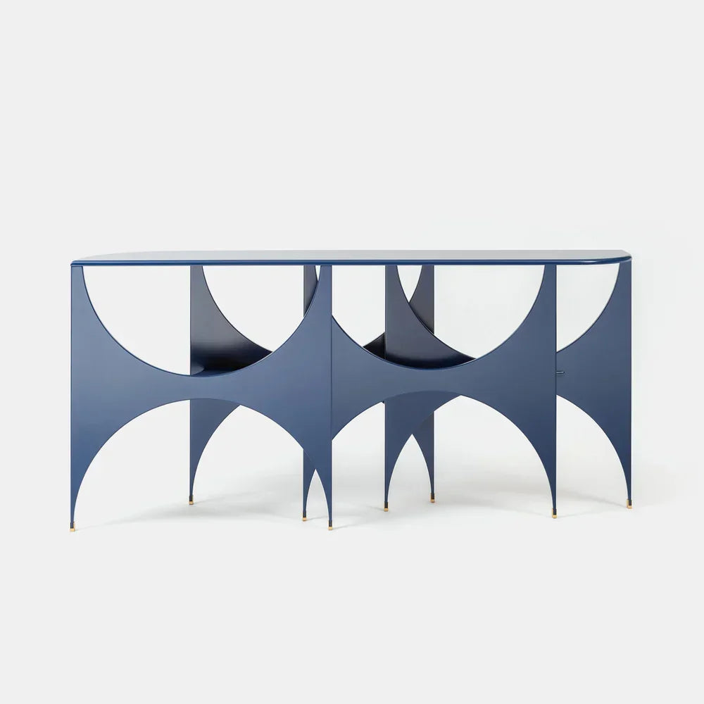 Geometric Console Table with Bold Architectural Design | Eclectic Interiors