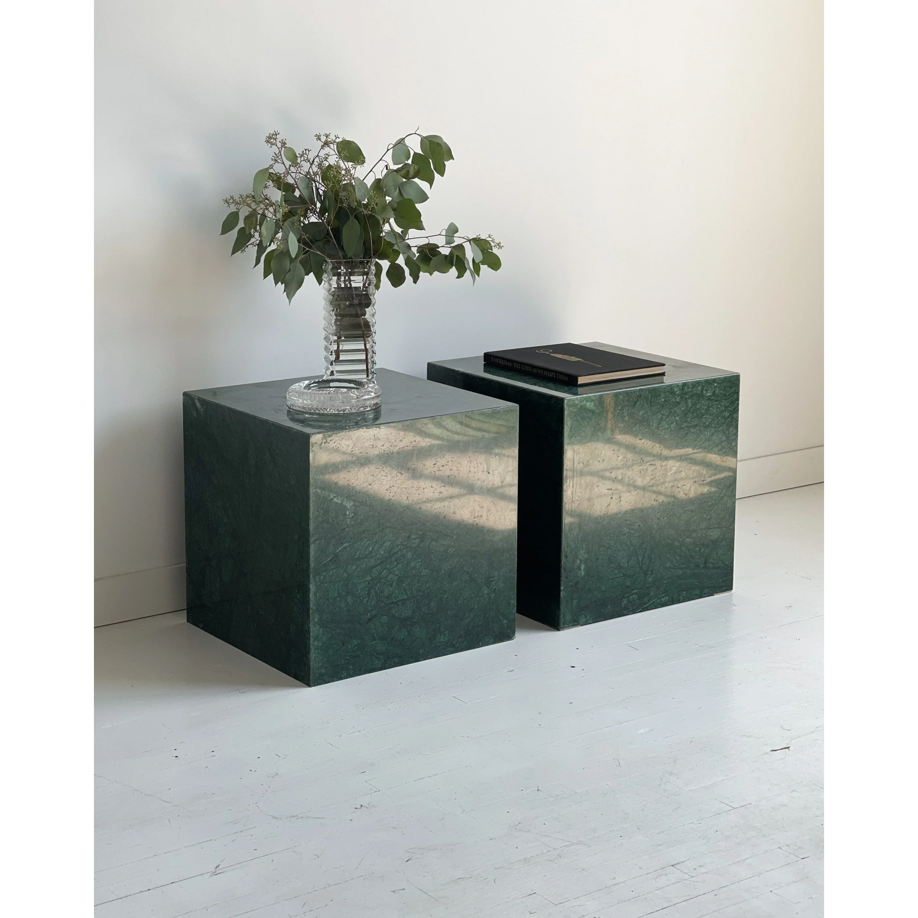 Green Marble Cube Side Tables | Luxury Interiors
