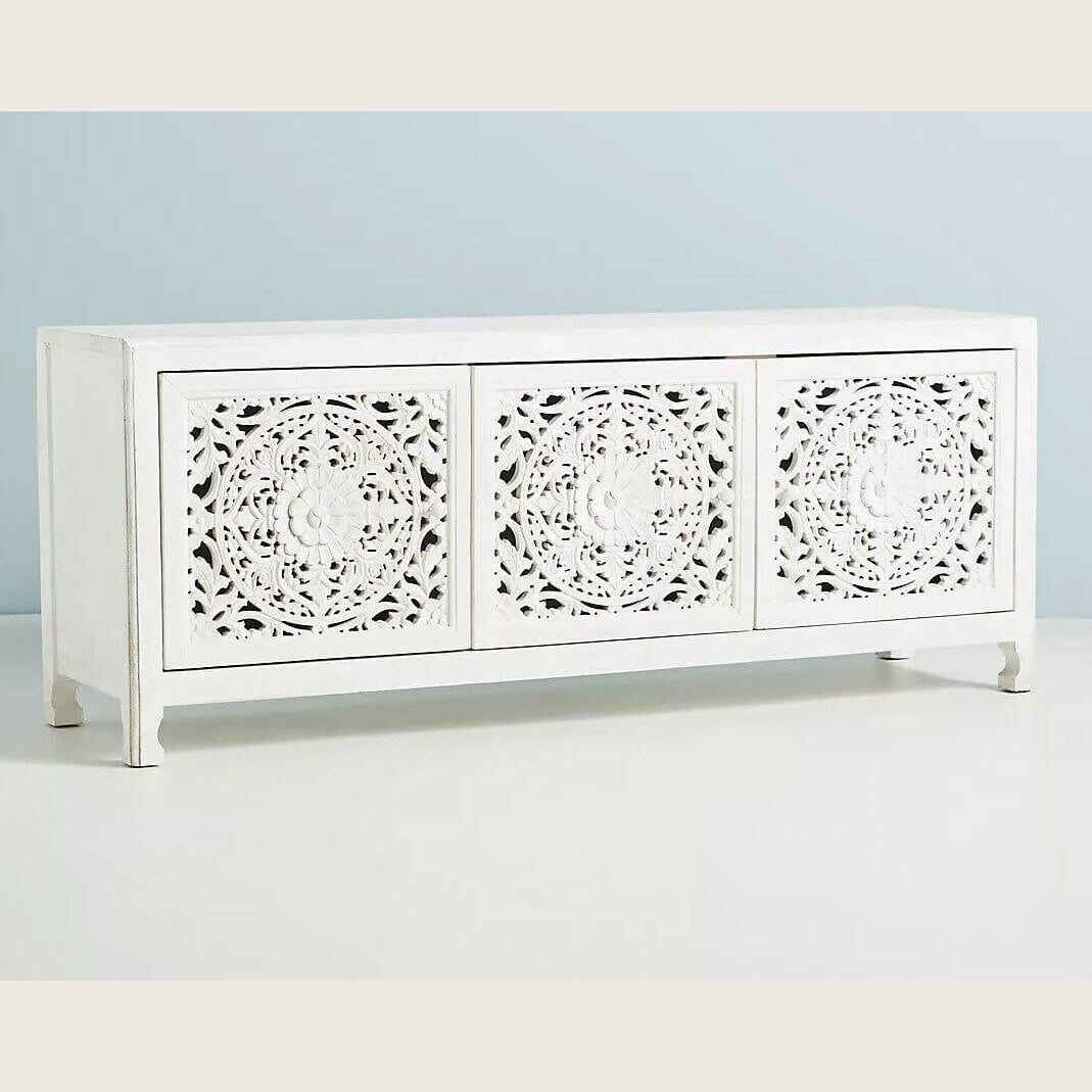 Hand-carved Black Wooden Cabinet Collection for Luxurious Interiors