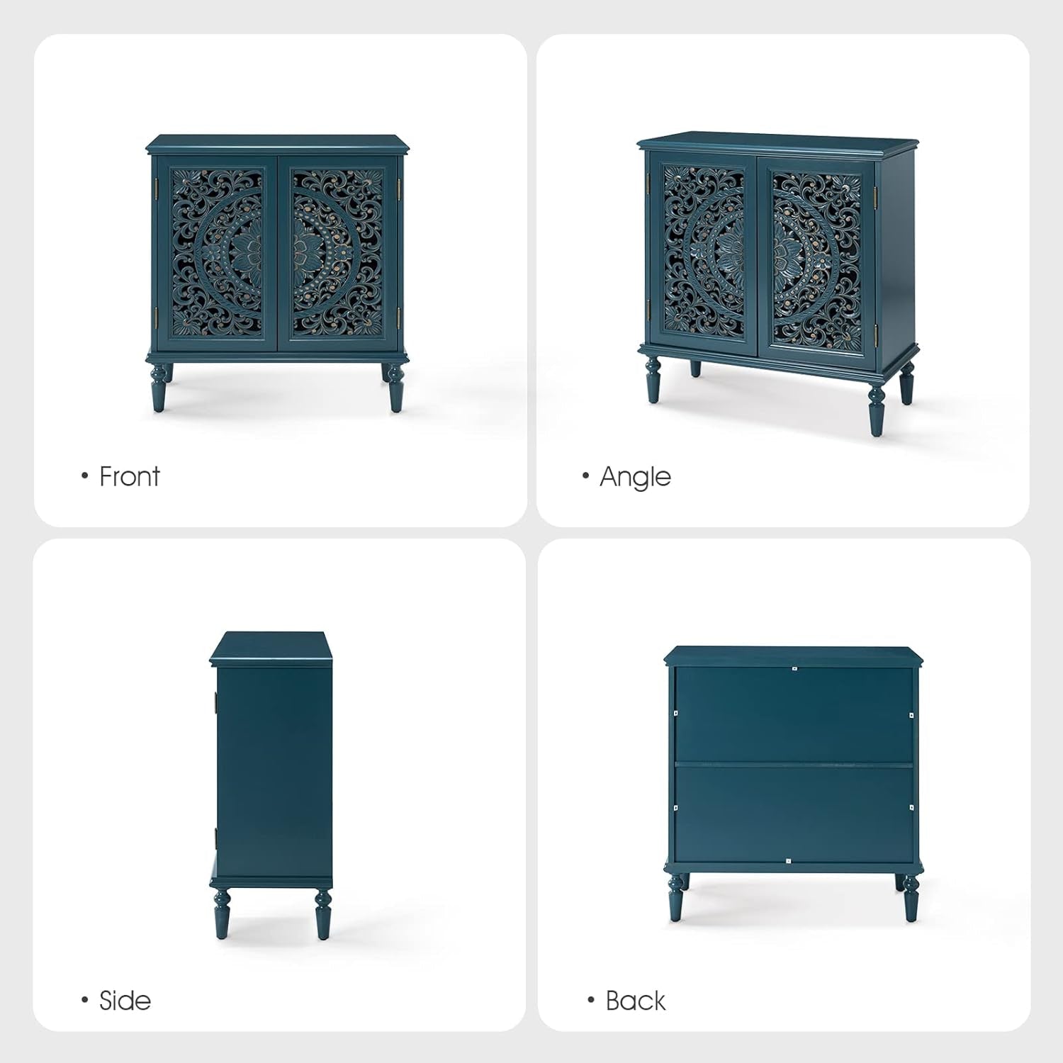 Hand-carved Black Wooden Cabinet Collection for Luxurious Interiors