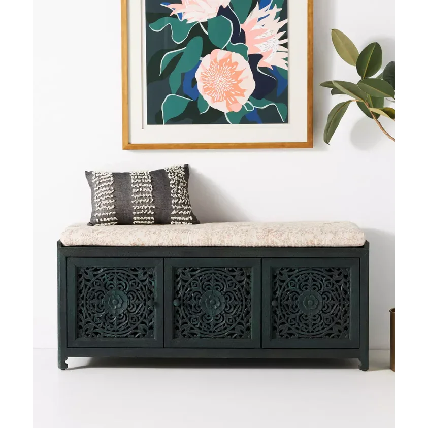 Hand-carved Black Wooden Cabinet Collection for Luxurious Interiors