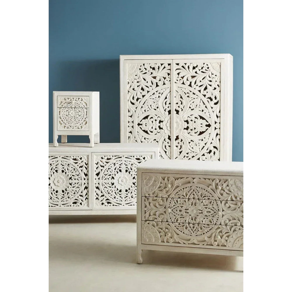 Hand-carved Black Wooden Cabinet Collection for Luxurious Interiors
