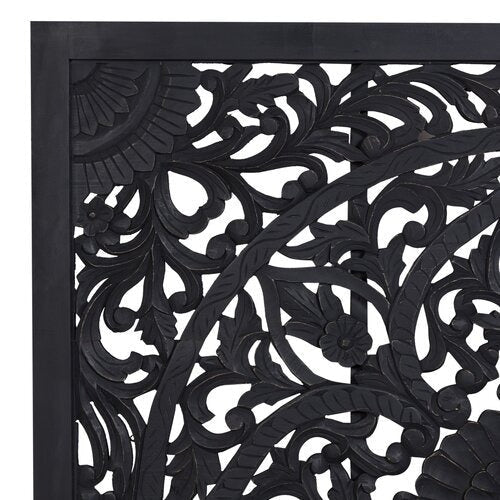 Hand-carved Mandala Bed Frame – Solid Wood King/queen Size