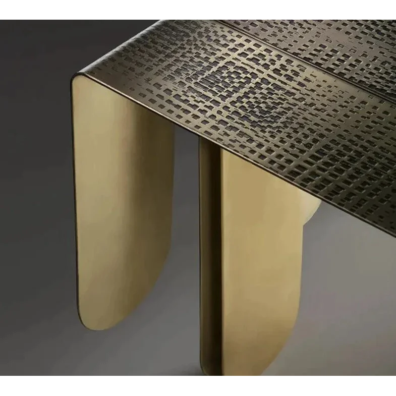 Luxury Brass Coffee Table with Dripping Metal Design | Contemporary Decor