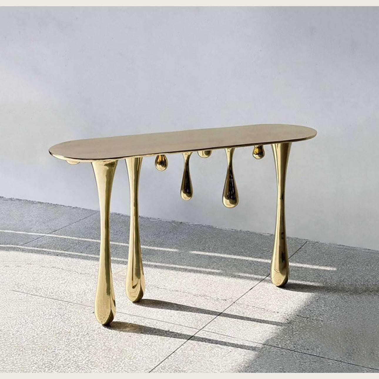 Luxury Gold Drip Console Table – Sculptural Modern Art Furniture | Interiors