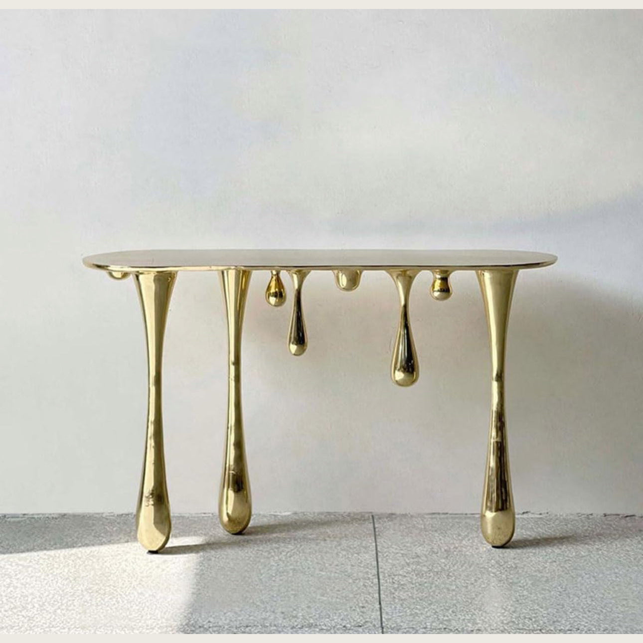 Luxury Gold Drip Console Table – Sculptural Modern Art Furniture | Interiors
