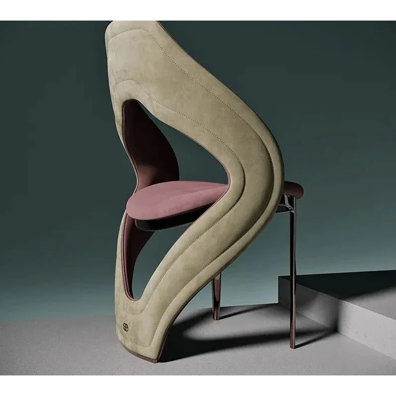 Luxury Interiors | Modern Blue Velvet and Gold Dining Chairs | Contemporary Room