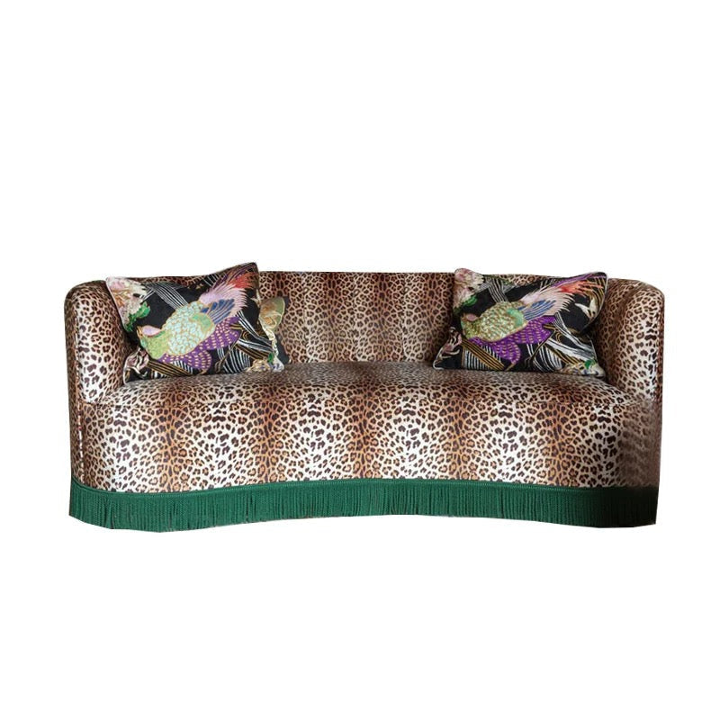 Luxury Leopard Print Velvet Sofa – Jacquard Fabric Available in Double or Three-seater | Interiors