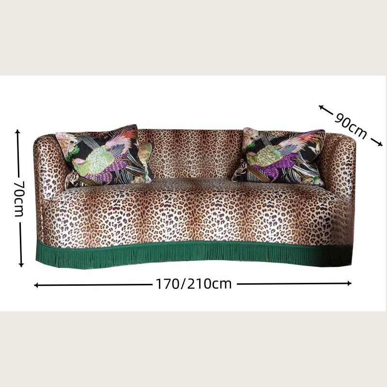 Luxury Leopard Print Velvet Sofa – Jacquard Fabric Available in Double or Three-seater | Interiors
