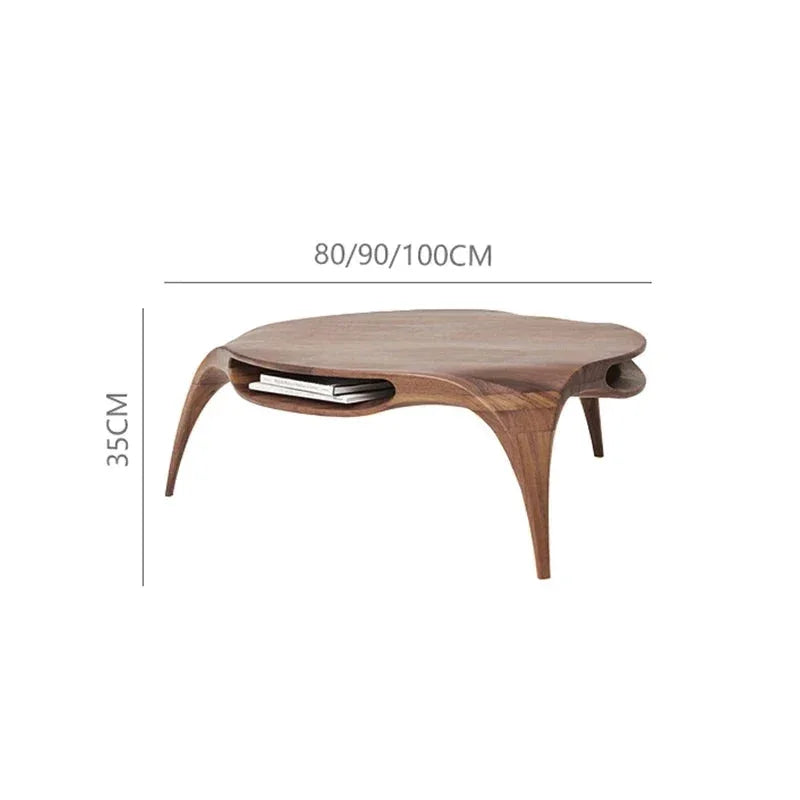 Modern Walnut Coffee Table with Organic Design | Japandi Interiors
