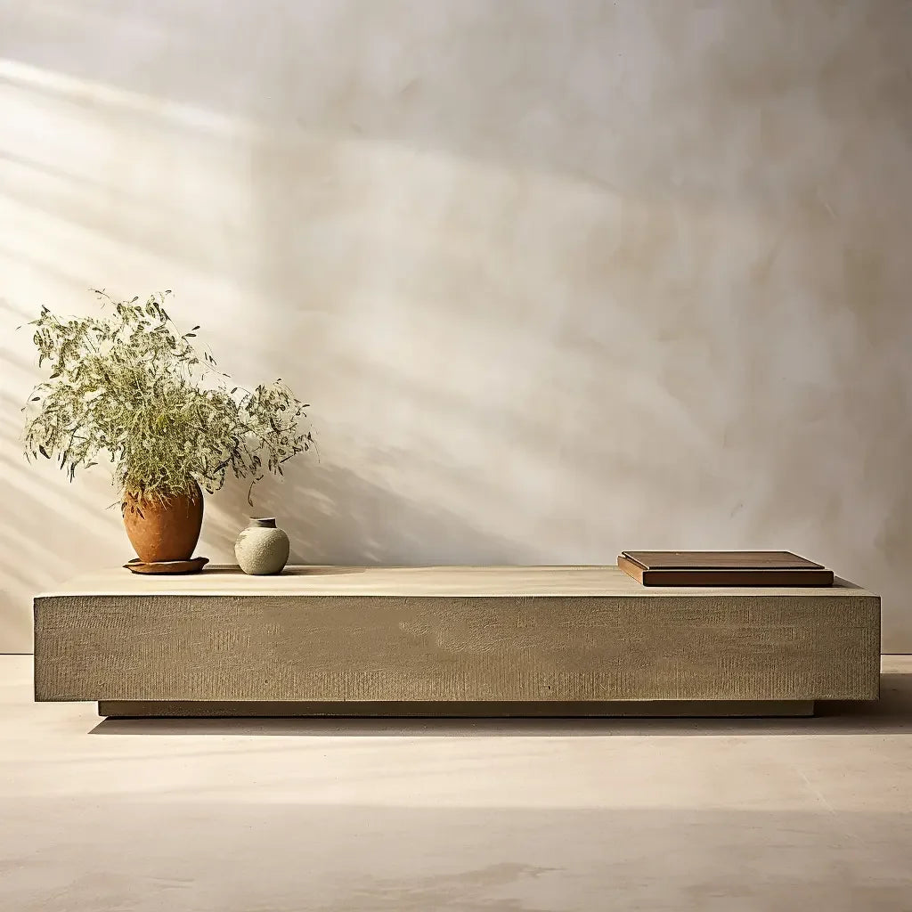 Minimalist Low-profile Wooden Coffee Table – Modern Serenity