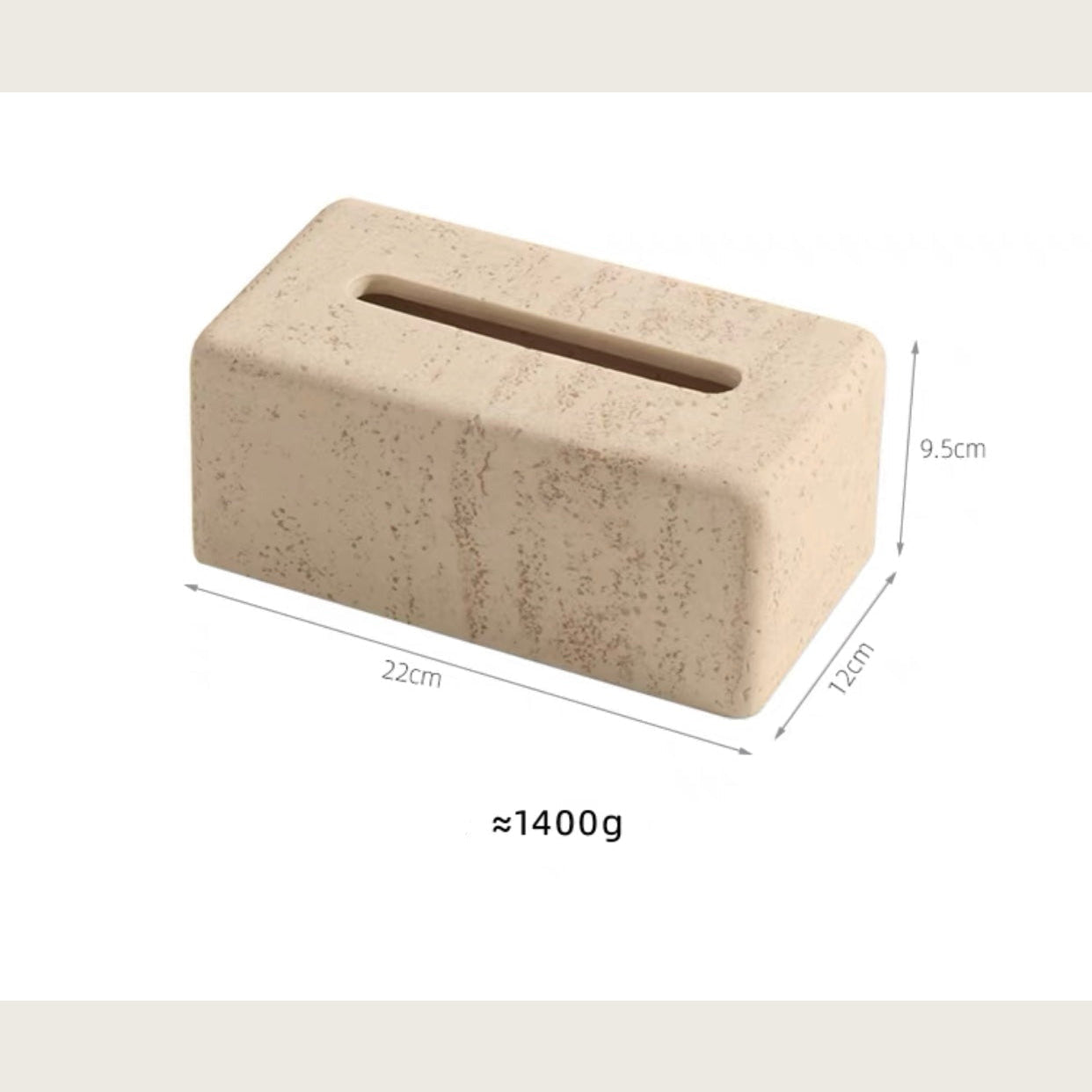 Minimalist Stone Tissue Box Cover – Modern Rectangular Design for Home Decor