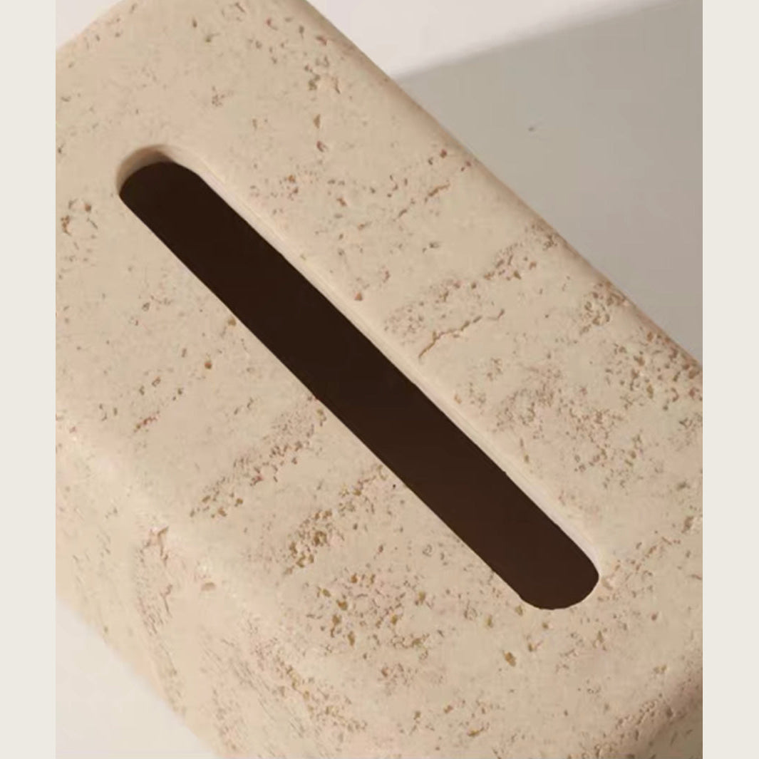 Minimalist Stone Tissue Box Cover – Modern Rectangular Design for Home Decor