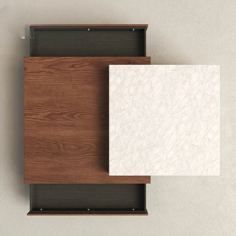 Japandi Coffee Table | Modern Minimalist Wood and Marble