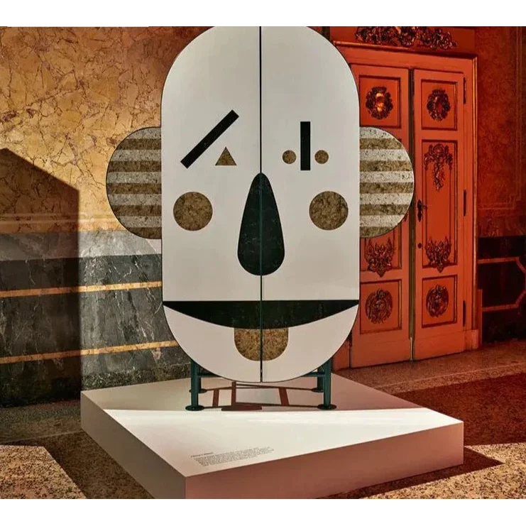 Modern Artistic Cabinet with Abstract Face Design | Eclectic Luxury Interiors