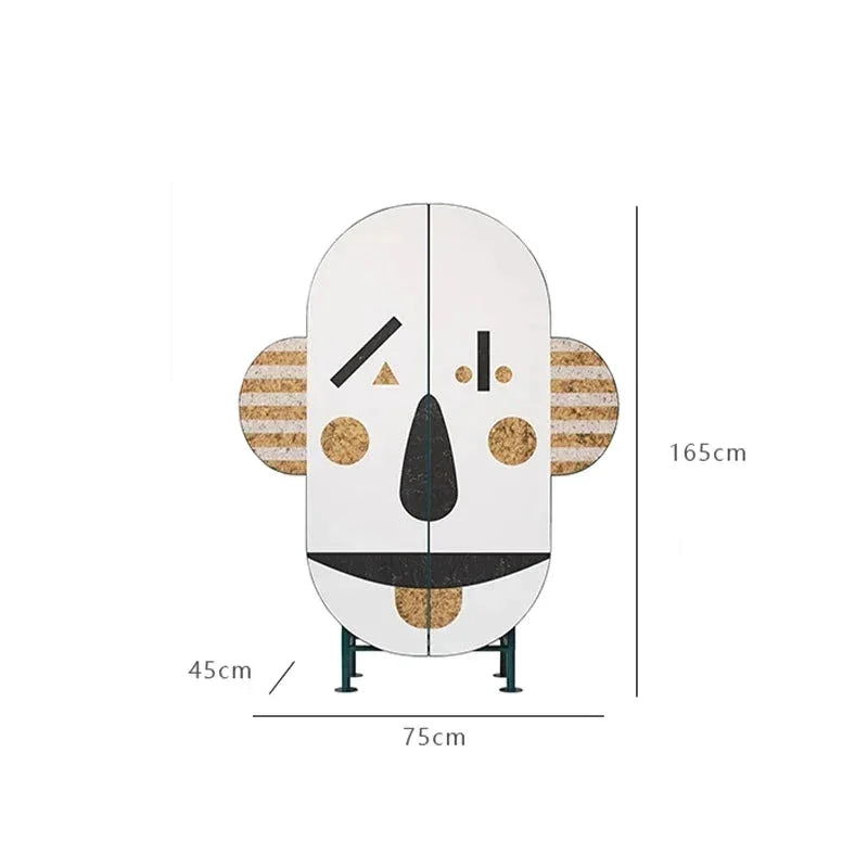 Modern Artistic Cabinet with Abstract Face Design | Eclectic Luxury Interiors