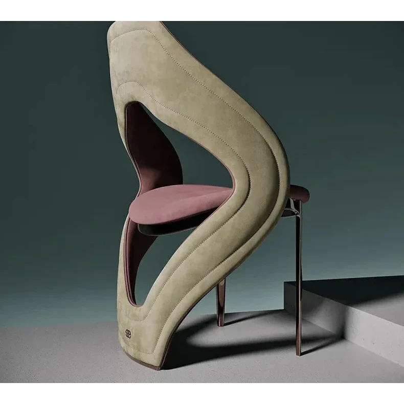 Luxury Interiors | Modern Blue Velvet and Gold Dining Chairs | Contemporary Room